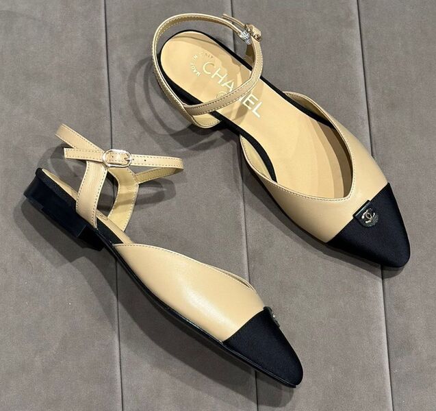 Туфли Chanel женский кожа бежевый 112872