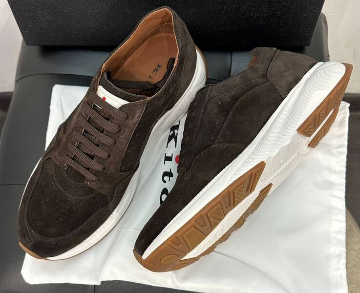Мужские кроссовки Kiton мужской замша 175633