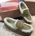 Лоферы Miu Miu женский замша бежевый 159829-1