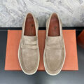 Мужские лоферы Loro Piana мужской замша бежевый 112629-2