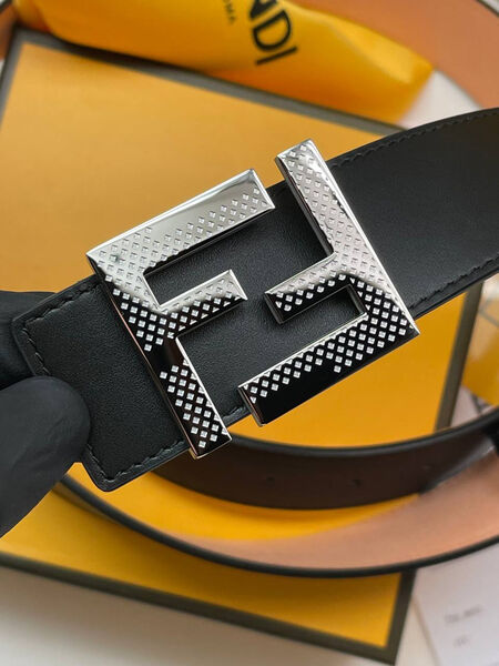 Мужской ремень Fendi мужской кожа черный 176176-5
