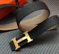Мужской ремень Hermès мужской кожа черный 52516-1