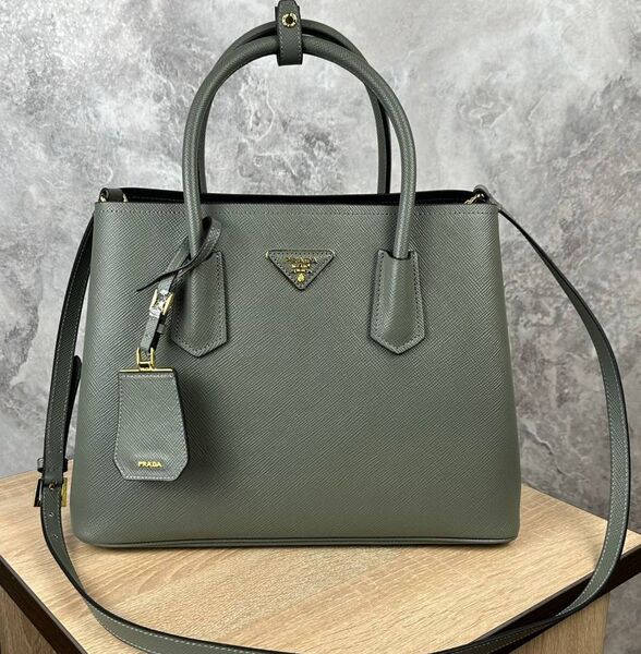 Сумка Prada женский кожа болотный 142113