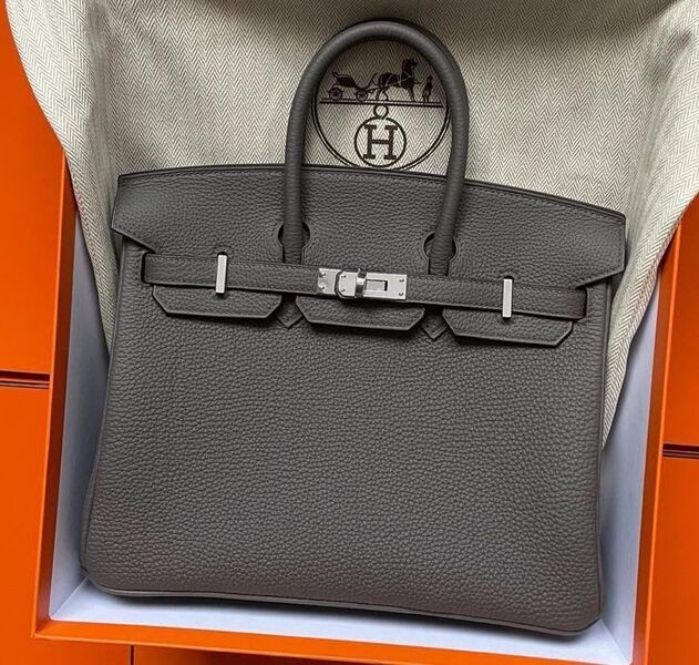 Сумка Hermès Birkin 25 ручная работа женский кожа графитовый 100618
