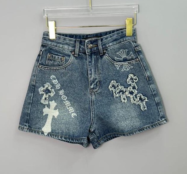Шорты Chrome Hearts женский джинса синий 177411