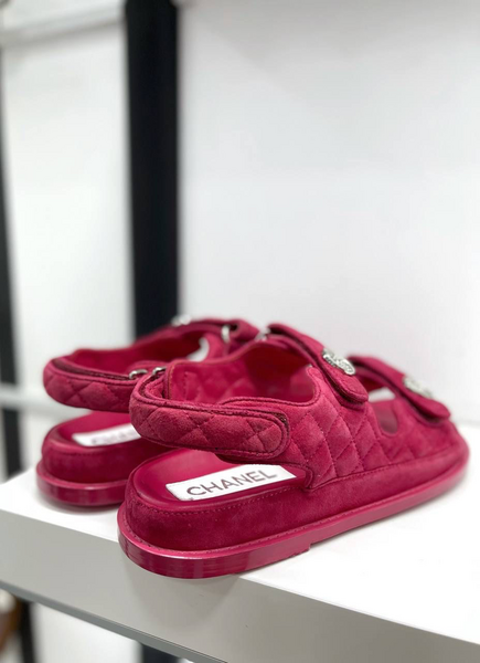 Сандалии Chanel женский замша бордовый 66253-4