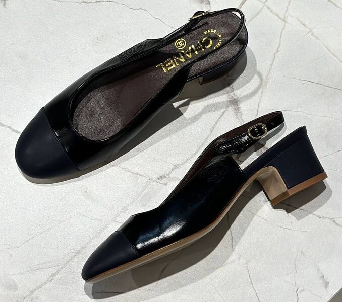 Туфли Chanel женский кожа черный 147932
