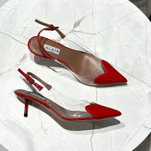 Туфли Alaïa женский кожа бордовый 139977-4