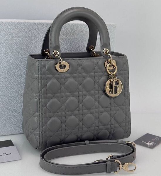 Сумка Christian Dior Lady женский кожа графитовый 187789