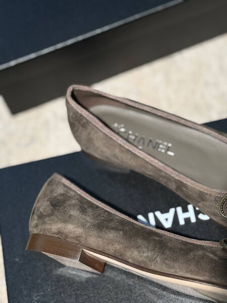 Балетки Chanel женский замша графитовый 195199-3