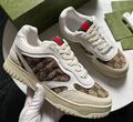 Мужские кеды Gucci мужской кожа бежевый 146776-1