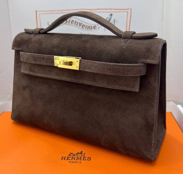 Сумка Hermèskelly Pochette женский замша 155746