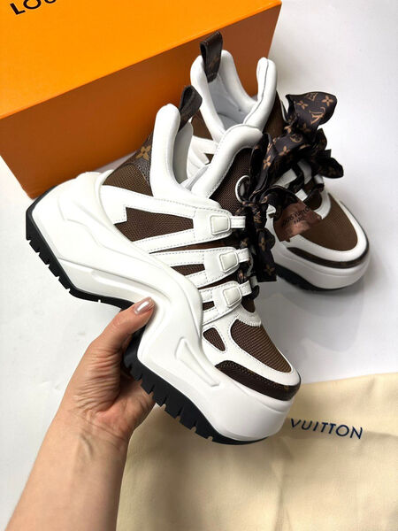 Кроссовки высокие Louis Vuitton женский кожа белый 109129-2
