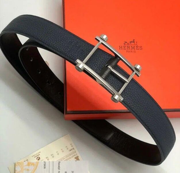 Мужской ремень Hermès мужской кожа черный 182694