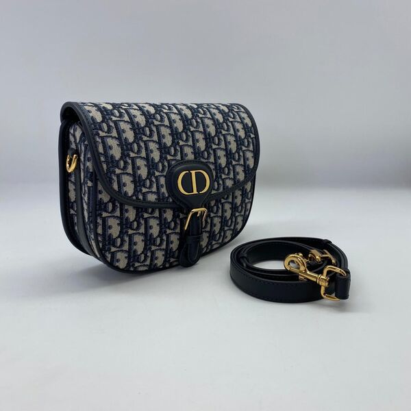 Сумка Christian Dior Bobby средняя женский жаккард dior oblique синий 74416-3