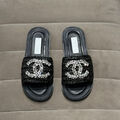 Шлепки Chanel женский кожа черный 119043-2