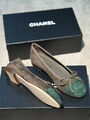 Балетки Chanel женский замша графитовый 195199-2