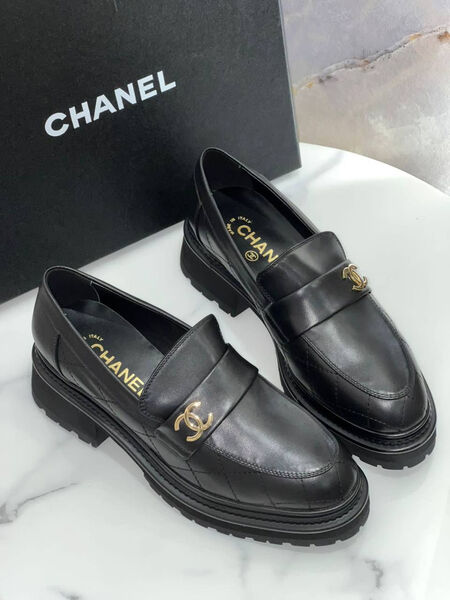 Лоферы Chanel женский кожа черный 122395-4