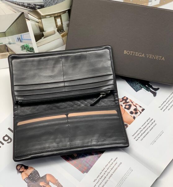 Кошелек-визитница Bottega Veneta мужской кожа черный 32189-2