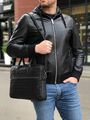 Мужской портфель Bottega Veneta мужской кожа черный 77891-3
