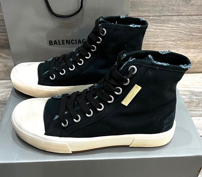 Кеды высокие Balenciaga женский текстиль черный 25657