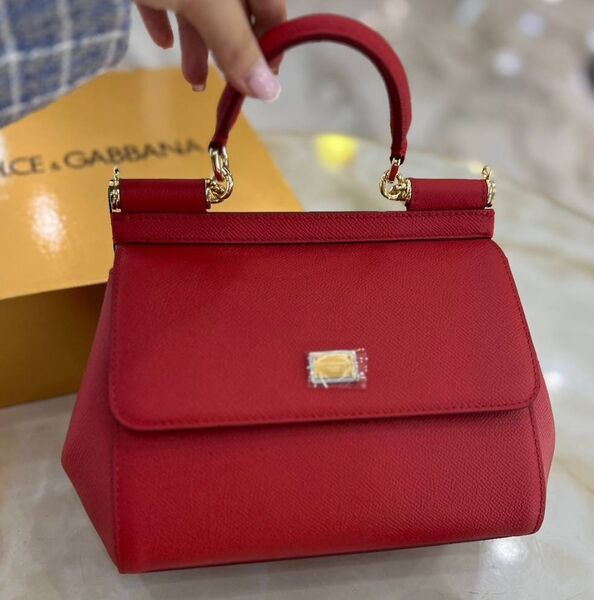 Сумка Dolce & Gabbana женский кожа бордовый 161467