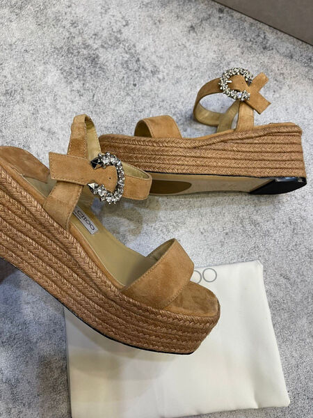 Босоножки Jimmy Choo женский замша бежевый 109195-2