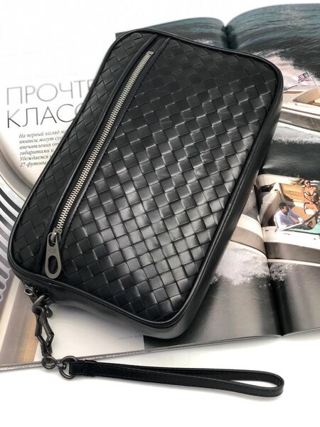 Клатч Bottega Veneta мужской кожа черный 26009-2