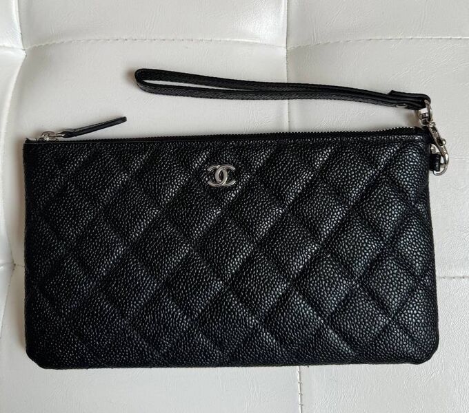 Косметичка Chanel женский кожа черный 154957