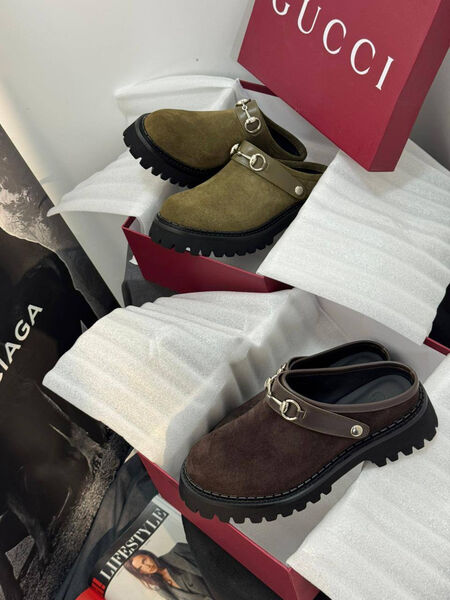 Сабо Gucci женский замша 199392-3
