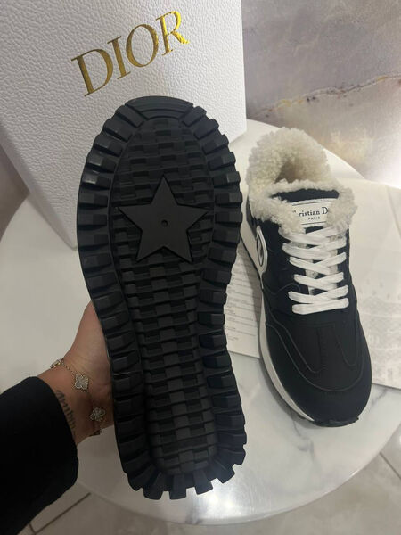 Кроссовки Christian Dior женский кожа черный 168480-2