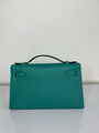 Сумка Hermèskelly 20 Pochette женский кожа бирюзовый 138057-3
