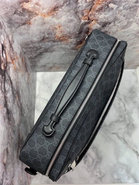 Мужской портфель-рюкзак Gucci мужской кожа графитовый 111551-3