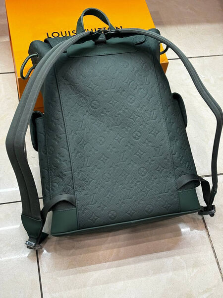 Мужской рюкзак Louis Vuitton мужской кожа бирюзовый 167095-2