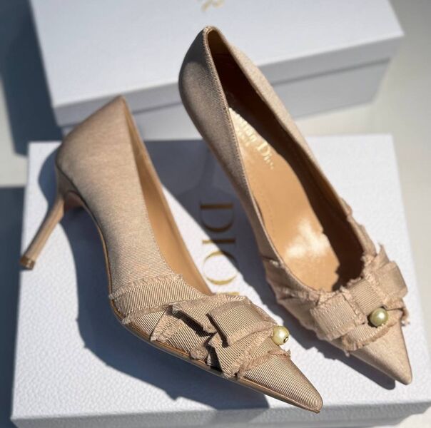 Туфли Christian Dior женский текстиль бежевый 188121