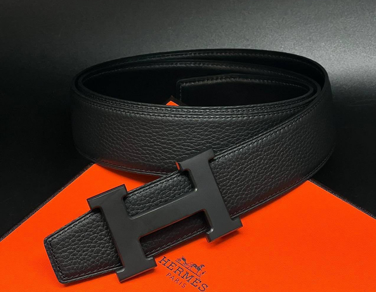 Мужской ремень Hermès мужской кожа черный 52640