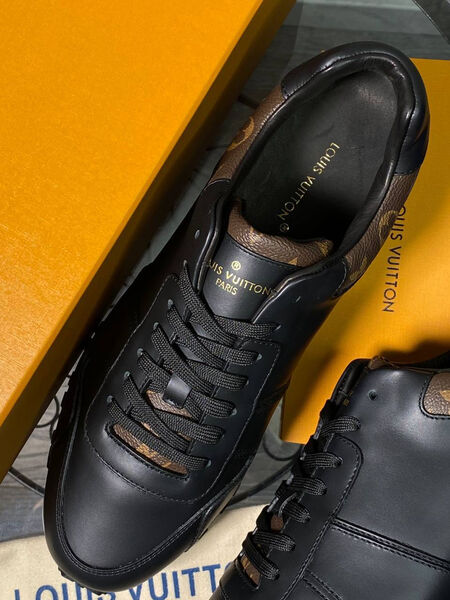 Мужские кроссовки Louis Vuitton мужской кожа черный 140499-4