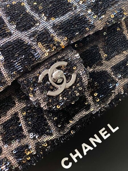 Сумка Chanel женский твид черный 189944-6