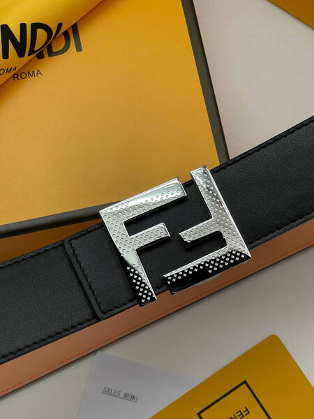 Мужской ремень Fendi мужской кожа черный 176176-3