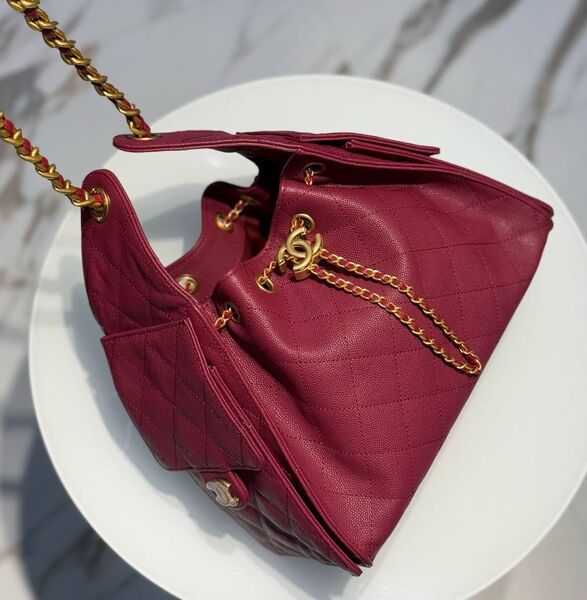Сумка Chanel Premium женский кожа бордовый 188229