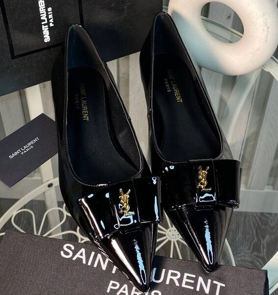Туфли Saint Laurent женский кожа черный 136122