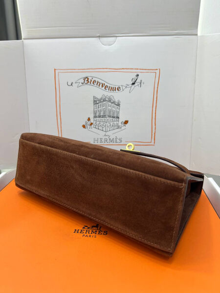 Сумка Hermèskelly Pochette женский замша бордовый 155741-6