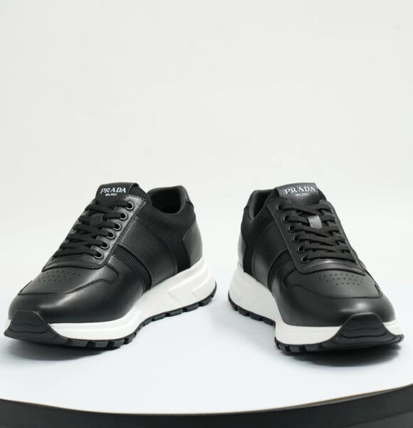 Мужские кроссовки Prada мужской кожа черный 146811-3