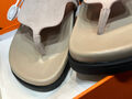 Шлепки Hermès женский замша графитовый 155351-4