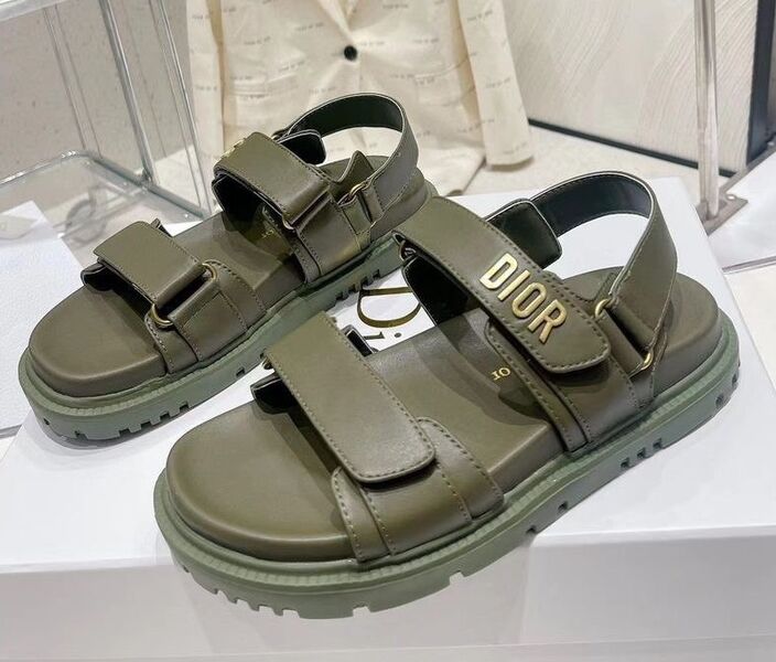Шлепки Christian Dior женский кожа болотный 106534