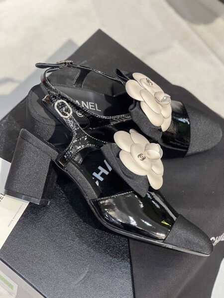 Туфли Chanel женский кожа черный 119055-4