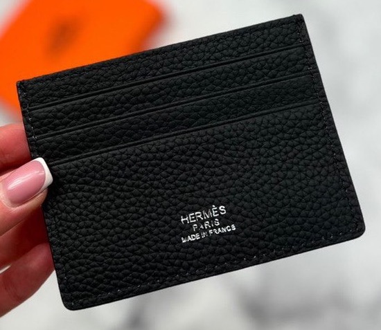 Картхолдер Hermès мужской кожа черный 103486