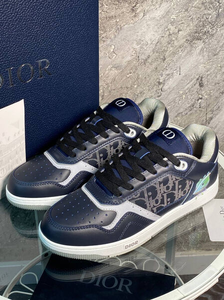 Мужские кроссовки Christian Dior мужской кожа синий 154499-2