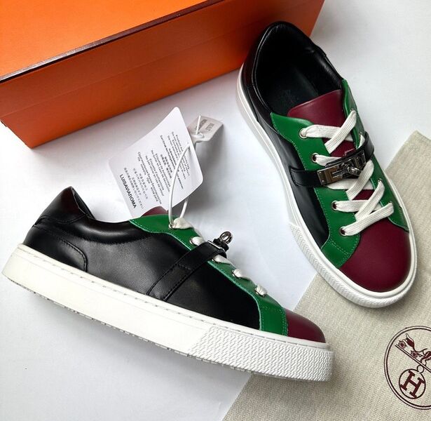 Кеды Hermès женский кожа черный 121454