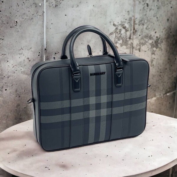 Мужской портфель Burberry мужской кожа синий 120365-2